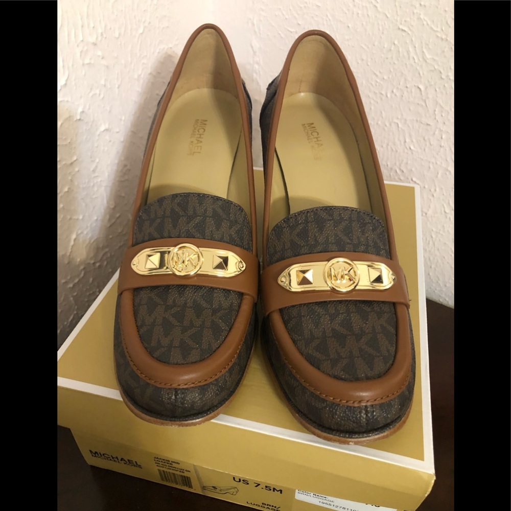 MK Jackie Mid Loafer in Brown Luggage Sz 7.5